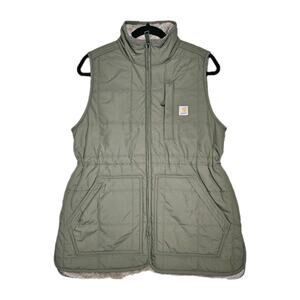 NWT Carhartt Green Relaxed Fit Quilted Full Zip Lined Vest XS OV7100W